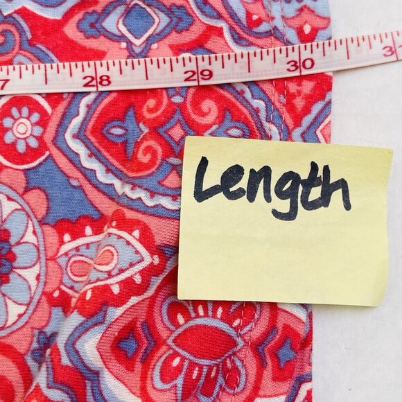 Talbots Blouse Womens 2X Pink Blue 3/4 Sleeve V Neck Pullover Cotton Floral Boho - Picture 7 of 8